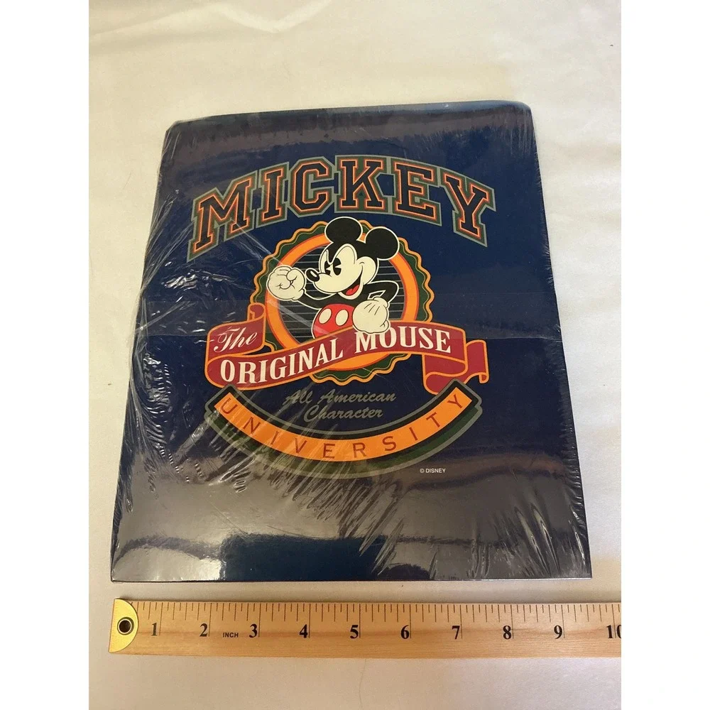 Vintage Disney Store Mickey Mouse University Stationery Set Folder Notebook Pen
